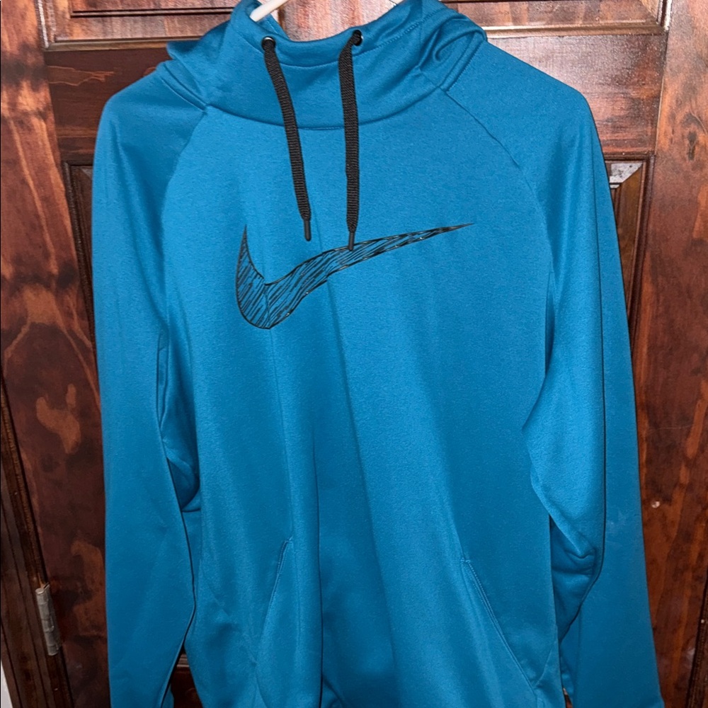 Nike Men’s  Teal Hoodie with Black Swoosh